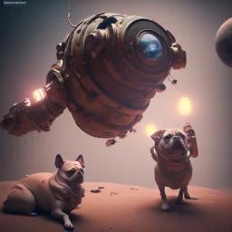 Bullterier, dog, unreal 5, octane render, cinema4d, dynamic lighting, dramatic lighting, 4k, redshift render, highly detailed, hyper realistic, in space