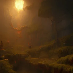 dynamic lighting, Intricately detailed, deep color, Unreal Engine, volumetric lighting, Hell landscape, Hell concept art, Hell fantasy artwork,