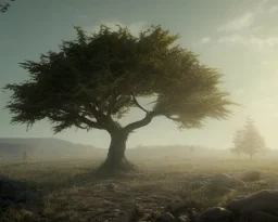 The last tree on the planet, ultra graphics, RTX, TXXA, SSAO, High quality,hyperrealistic, Super detailed, HDR,4k