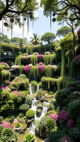 The hanging Garden, 7 layers of beautiful garden of trees , flowers, waterfalls of Babylon