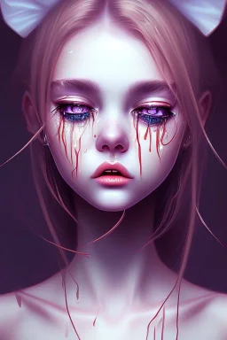 Crying girl, tears