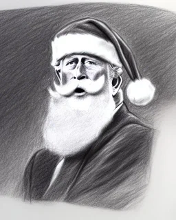 Prince Charles as Santa Claus pencil and charcoal sketch Christmas