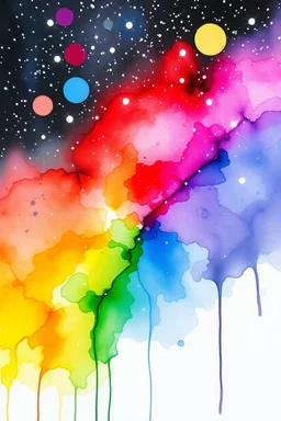 whatever happens happens; ink wash; cosmic rainbow palette