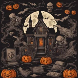 Background for an old school in Halloween style