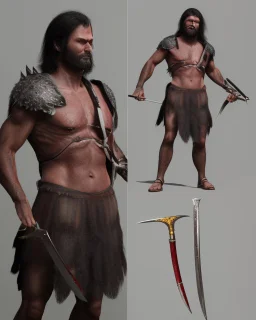 human berserker meaty black hair big greatsword