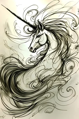 sketch ,abstract for unicorn