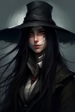 girl long black hair bloodborne