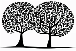 Vector tree illustration white background cut