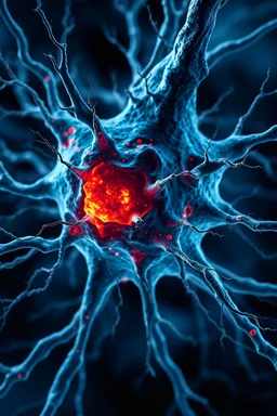 a neuron undergoing ferroptotic cell death