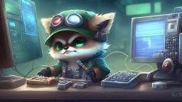 Teemo (from LOL) as an IT professional with Lux