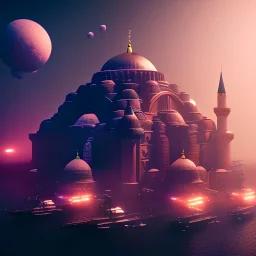 3d render, Rectangle Mothership, istanbul, ridley scott style, high details, high contrast, long explosure, hyper realistic, color grading, bokeh, rectangle background, unreal engine 5, 8k