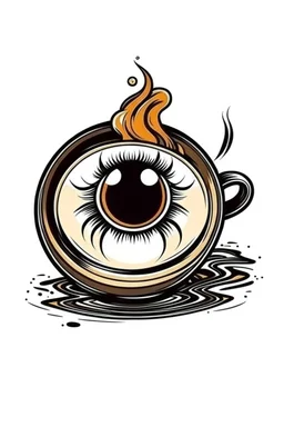 Logo the eye with the coffee