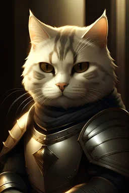 a potrait of a cat knight
