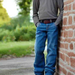 Older Teen boy in Jeans pants full body picture