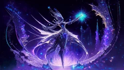 It is a paradox of delicate fantasy and formidable technology, its silhouette pulsing with extraordinary power yet draped with cosmic elegance. Capture this enigma, this tamer of untamed galaxies, through the prism of Matthews' fantastical style."