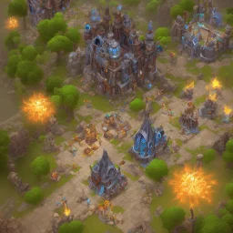 Torchlight 2 architecture concept in dofus，vertical view