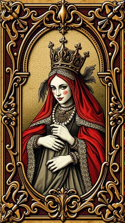 kobold queen card with ornate frame