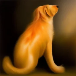 dog tail, oil painted.