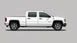 side of a generic pickup truck(white, 4 door), digital illustration