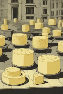 totalitarian methods of mashing the public into process cheese; Surrealism