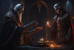 an ancient lich summoning a vampire. two hands. gloves. empty sockets. fantasy concept art, exquisite realism, a masterpiece, dynamic lighting, hyper detailed, intricately detailed, deep color, Unreal Engine, volumetric lighting , Epic cinematic brilliant stunning intricate meticulously detailed dramatic atmospheric maximal,