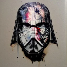 photorealistic luke skywalker helmet with weathered painting , illustration on coarse canvas by <agnes cecile> and <Yoji Shinkawa>, ornate and intricate details , soft smooth lighting, ultra detailed concept art,