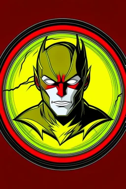 reverse flash lightning logo animated inside a medalion