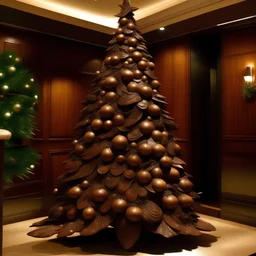 A christmas tree made of leather