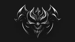 logo, clean black background, dark, evil