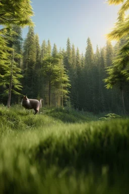 Clear focus,High resolution,High quality,druid, Blonde long hair, green eyes, cat ears, Realistic, intricate details, insanely detailed, forest background