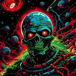 Psychedelic horror gore outer-space scifi