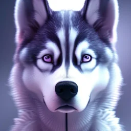 Husky, pink eyes, 8K, cinematic lighting, sharp focus, masterpiece, expert