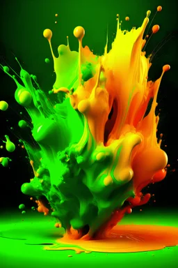 color blast yellow, green , orange
