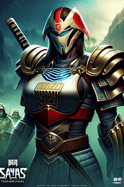 Cybernetic samurai wearing biomechanical armor, photorealistic