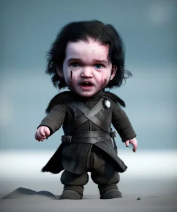 Jon snow toddler, full body, angry, dragon, dramatic lighting, hyper realistic