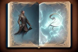 Floating magical book being held by magic