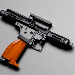 pistol, grey background