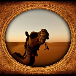 camel on desert, 17th century, dark setting, insanely detailed, 16k resolution, perfect eyes, round pupil, cinematic smooth, intricate detail, Renaissance style, dark blue