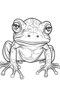 outline art for cute frog coloring pages with caves, white background, sketch style, full body, only use outline, mandala style, clean line art, white background, no shadows and clear and well