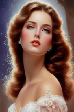 full body frame ,art by Ralph Horsley, masterpiece, portrait of a young eropean woman, aristocratic beautiful woman, beautiful face, perfect symmetric eyes, proportional face, waist-length, brown-haired, beautiful face. brown eyes, sparkling eyes, as realistic as possible, detailed portrait, watercolor sketch in the style of Marc Silvestri and Jody Bergsma, consistent approach, fine details, saturated paper, atmospheric, bright tones