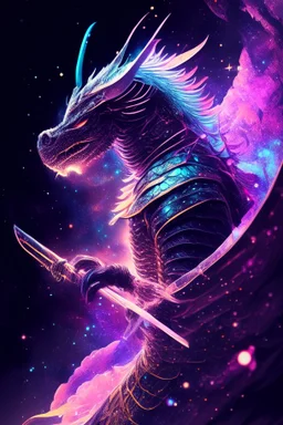 Fierce Magical dragon in space