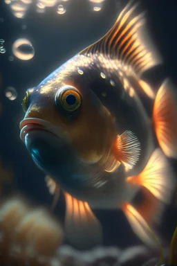 Me fish,cinematic lighting, 4k resolution, smooth details.