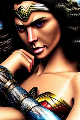 Wonder woman,beauty,super detailed,photography,hiper realístic,ultra-defined, detailed,highly-detailed, beautiful detail,vivid,atmospheric, realistic,cinematic photorealistic