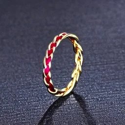 ruby ring with gold braided band, braided band, men's jewellery