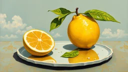 lemon, surrealist painting