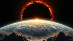 IMAGE ABOUT THE END OF THE WORLD, A GIANT BLACK HOLE EAT EARTH