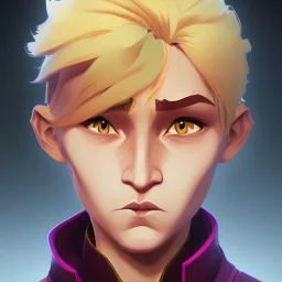 Portrait of a 9 year old warlock blond boy Nick Harris style