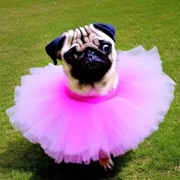 dancing pug wearing a tutu