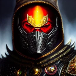 Ultra detailed fullbody Portrait in oil on canvas of Apocalypse villain with Armor ,extremely detailed digital painting, extremely detailed face,crystal clear Big Glowing red eyes, mystical colors ,perfectly centered image, perfect composition, rim light, beautiful lighting, 8k, stunning scene, raytracing, anatomically correct, in the style of robert e howard and Ken Kelley and Ohrai Noriyoshi and Simon Bisley and tomzj1