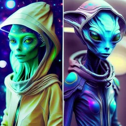 Imagine an alien from another galaxy, similar to humans, who (((does not have a big head))), (((does not have big eyes))). With contrasting colored clothing